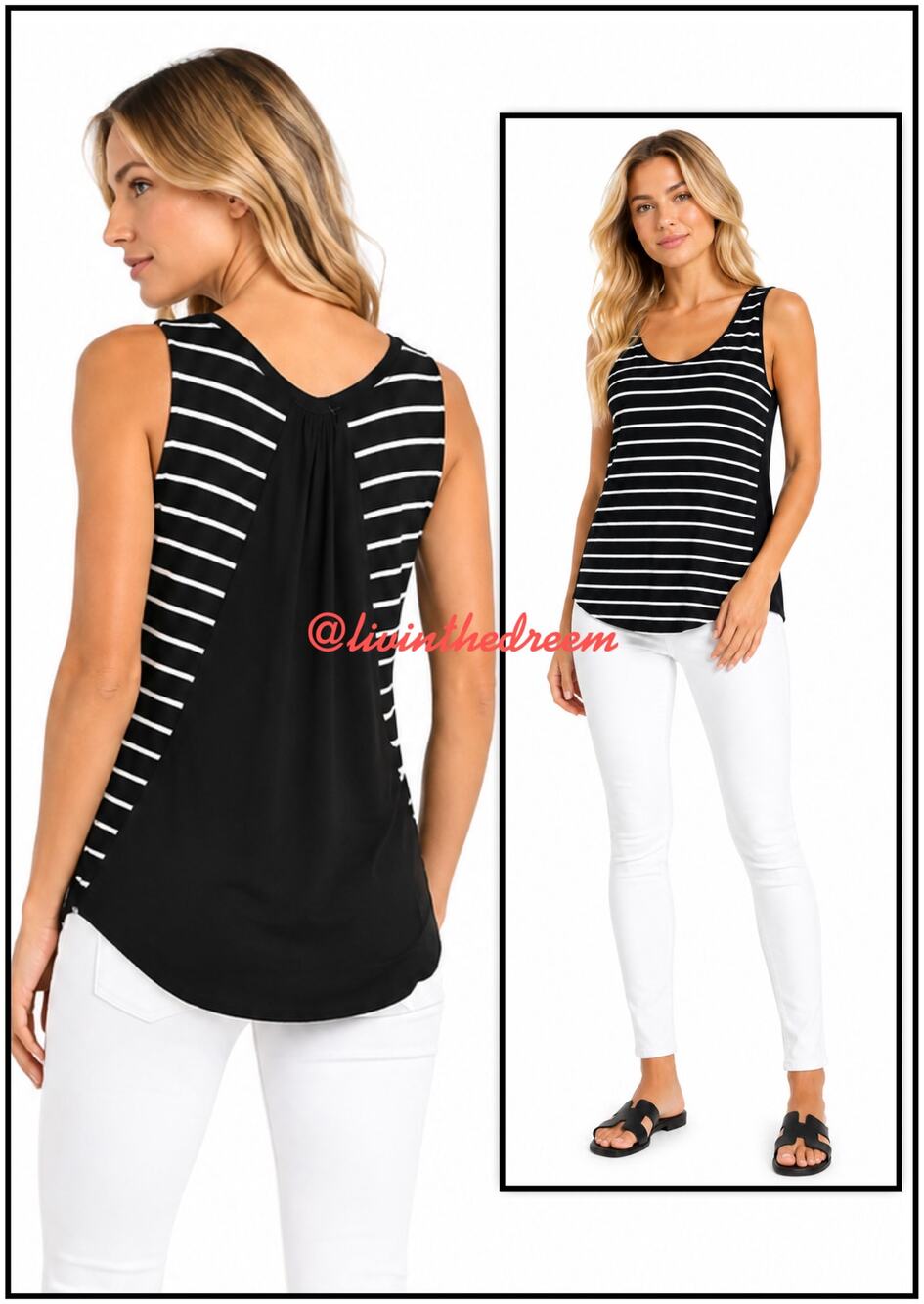 Red Haute Stipe Solid Panel Tank Top SZ M $89